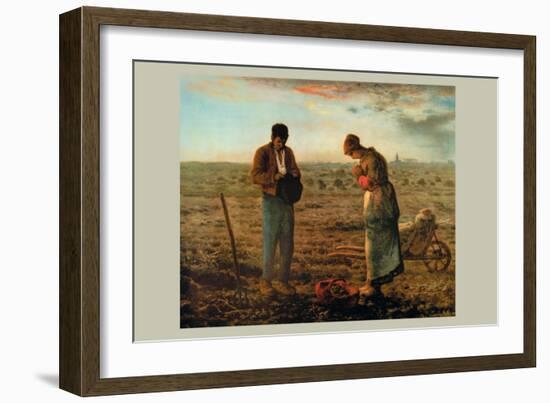 The Angelus-Jean-François Millet-Framed Art Print