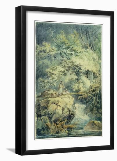 The Angler, 1794 (W/C over Graphite on Paper)-J. M. W. Turner-Framed Giclee Print
