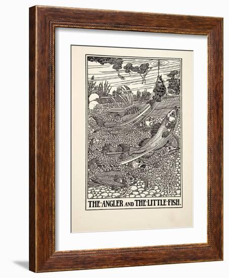 The Angler and the Little Fish, from A Hundred Fables of Aesop, Pub.1903 (Engraving)-Percy James Billinghurst-Framed Giclee Print