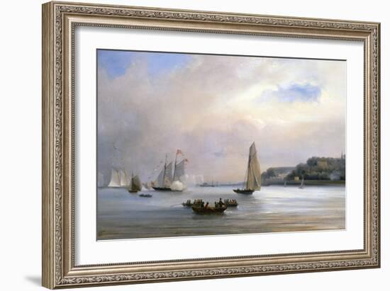 The Anglo American Yacht Race round the Isle of Wight, August 22nd 1851-Oswald Walters Brierly-Framed Giclee Print