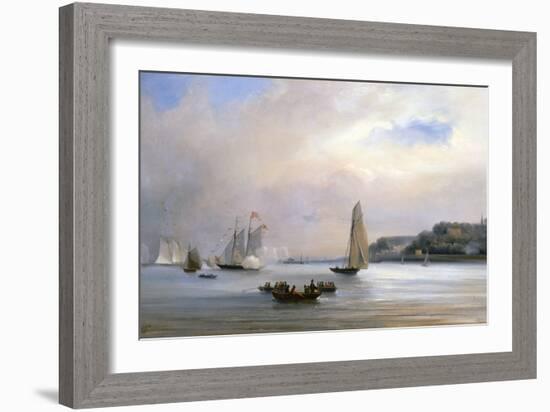 The Anglo American Yacht Race round the Isle of Wight, August 22nd 1851-Oswald Walters Brierly-Framed Giclee Print