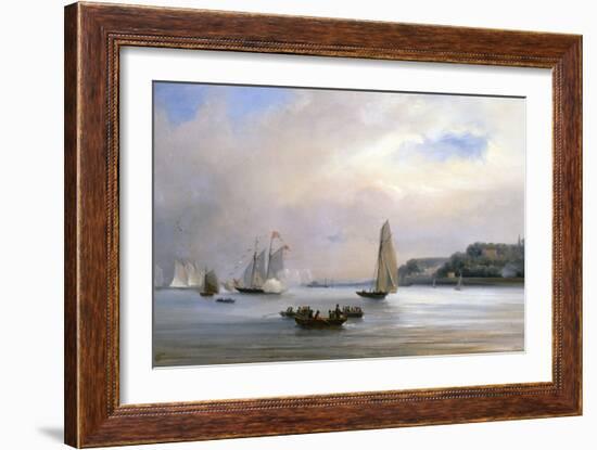 The Anglo American Yacht Race round the Isle of Wight, August 22nd 1851-Oswald Walters Brierly-Framed Giclee Print