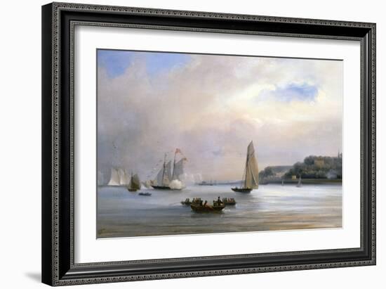 The Anglo American Yacht Race round the Isle of Wight, August 22nd 1851-Oswald Walters Brierly-Framed Giclee Print