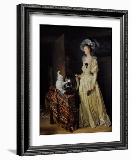 The Angora Cat, Ca.1783-1785, by Jean Honore Fragonard (1732-1806) and Marguerite Gerard (1761-1837-Jean-Honore Fragonard-Framed Giclee Print