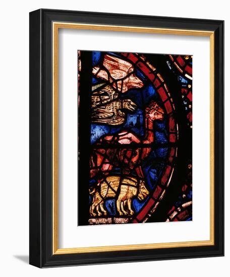 The Animals Boarding Noah's Ark, from the Noah-Window, 13th circa Stained Glass-null-Framed Giclee Print