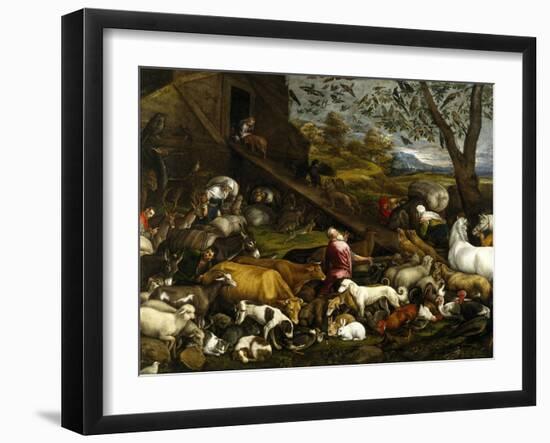 The Animals Entering the Arc, Ca. 1570-Jacopo Bassano-Framed Giclee Print