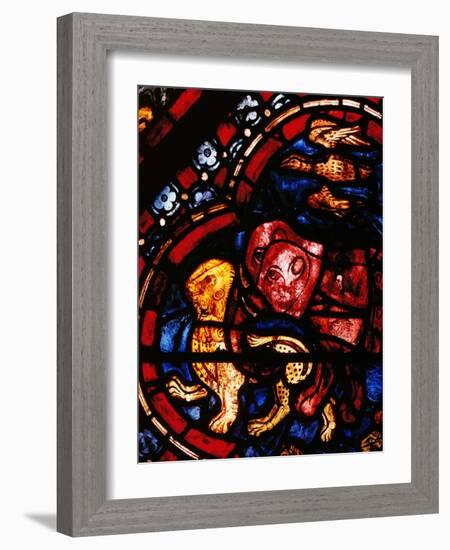 The Animals Leaving Noah's Ark, Stained Glass-null-Framed Giclee Print