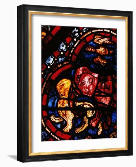 The Animals Leaving Noah's Ark, Stained Glass-null-Framed Giclee Print