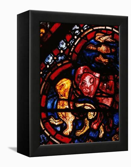 The Animals Leaving Noah's Ark, Stained Glass-null-Framed Premier Image Canvas