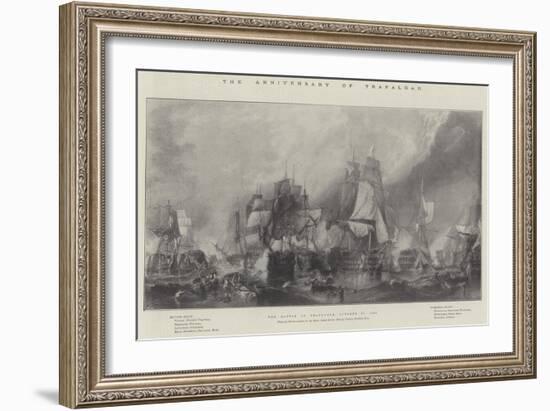 The Anniversary of Trafalgar, the Battle of Trafalgar, 21 October 1805-null-Framed Giclee Print