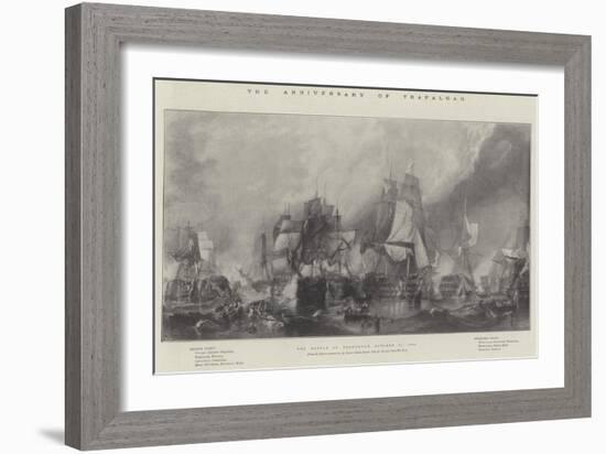 The Anniversary of Trafalgar, the Battle of Trafalgar, 21 October 1805-null-Framed Giclee Print