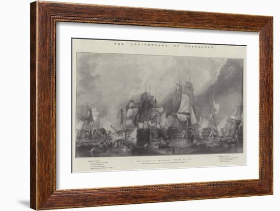 The Anniversary of Trafalgar, the Battle of Trafalgar, 21 October 1805-null-Framed Giclee Print