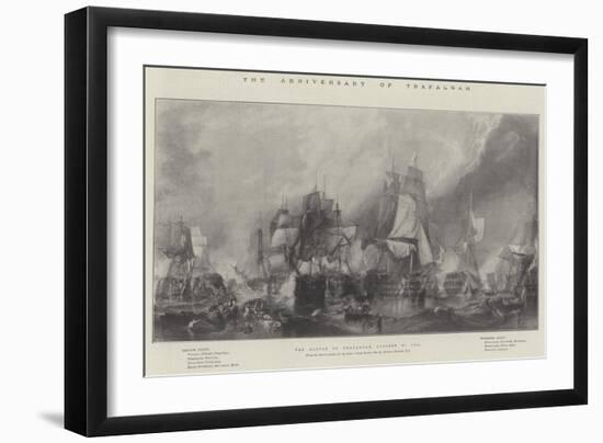 The Anniversary of Trafalgar, the Battle of Trafalgar, 21 October 1805-null-Framed Giclee Print