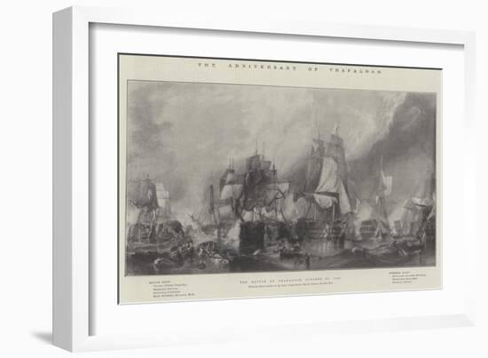 The Anniversary of Trafalgar, the Battle of Trafalgar, 21 October 1805-null-Framed Giclee Print