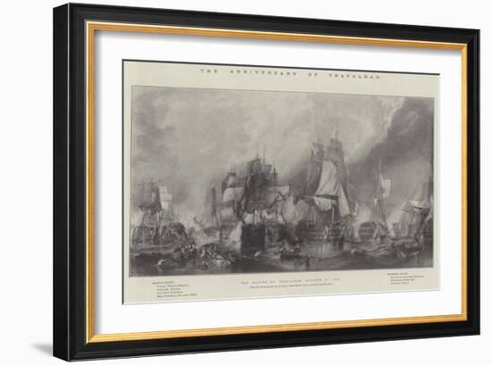 The Anniversary of Trafalgar, the Battle of Trafalgar, 21 October 1805-null-Framed Giclee Print