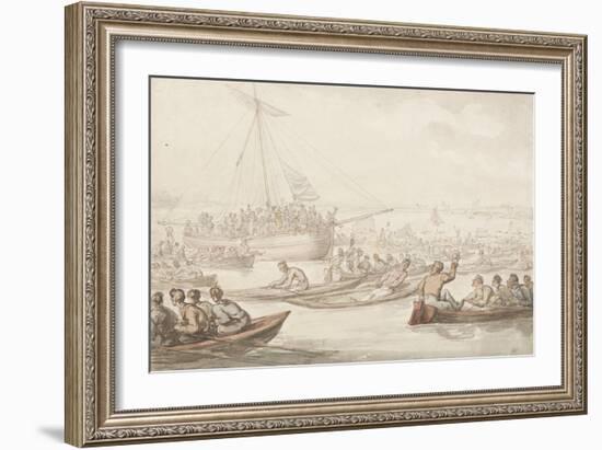 The Annual Sculling Race for Doggett's Coat and Badge-Thomas Rowlandson-Framed Giclee Print
