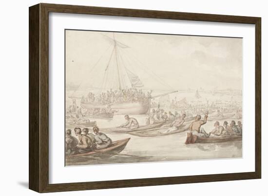 The Annual Sculling Race for Doggett's Coat and Badge-Thomas Rowlandson-Framed Giclee Print