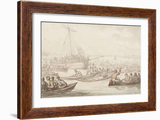 The Annual Sculling Race for Doggett's Coat and Badge-Thomas Rowlandson-Framed Giclee Print