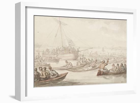 The Annual Sculling Race for Doggett's Coat and Badge-Thomas Rowlandson-Framed Giclee Print