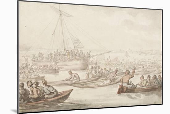 The Annual Sculling Race for Doggett's Coat and Badge-Thomas Rowlandson-Mounted Giclee Print