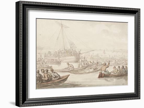 The Annual Sculling Race for Doggett's Coat and Badge-Thomas Rowlandson-Framed Giclee Print