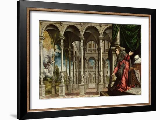 The Annunciation, 1545-50-Paris Bordone-Framed Giclee Print