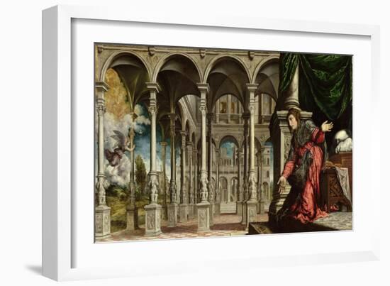 The Annunciation, 1545-50-Paris Bordone-Framed Giclee Print