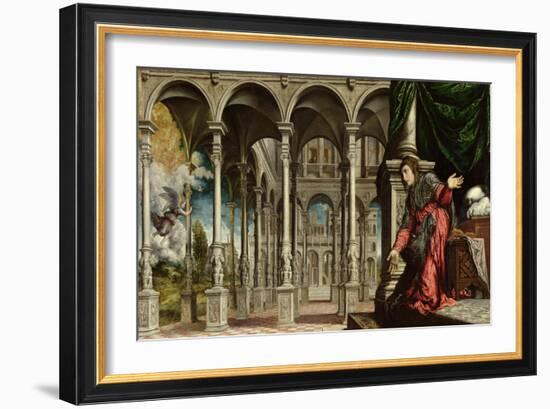 The Annunciation, 1545-50-Paris Bordone-Framed Giclee Print