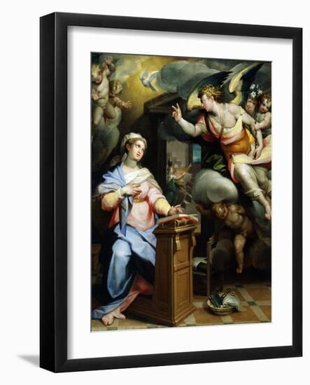 The Annunciation, 1560S-Orazio Samacchini-Framed Giclee Print