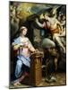 The Annunciation, 1560S-Orazio Samacchini-Mounted Giclee Print