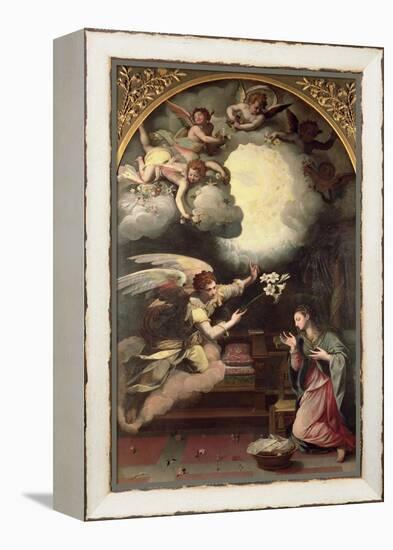 The Annunciation, 1579-Alessandro Allori-Framed Premier Image Canvas