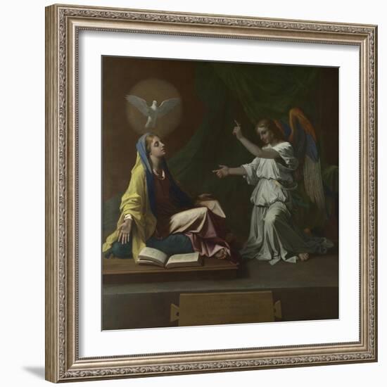 The Annunciation, 1657-Nicolas Poussin-Framed Giclee Print