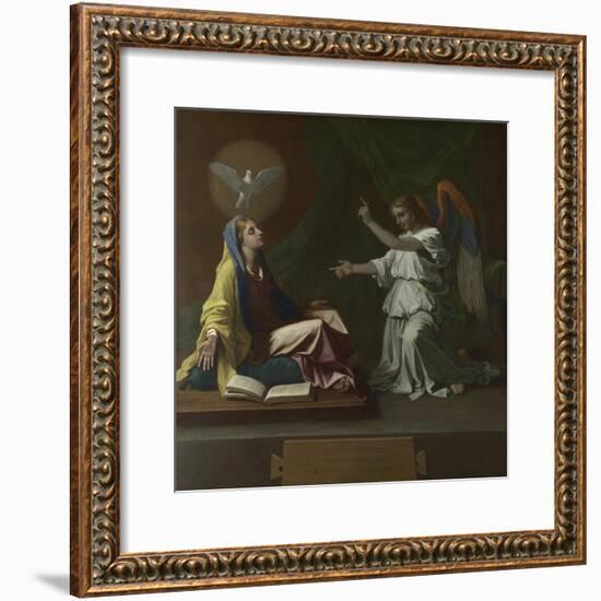 The Annunciation, 1657-Nicolas Poussin-Framed Giclee Print