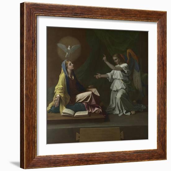 The Annunciation, 1657-Nicolas Poussin-Framed Giclee Print