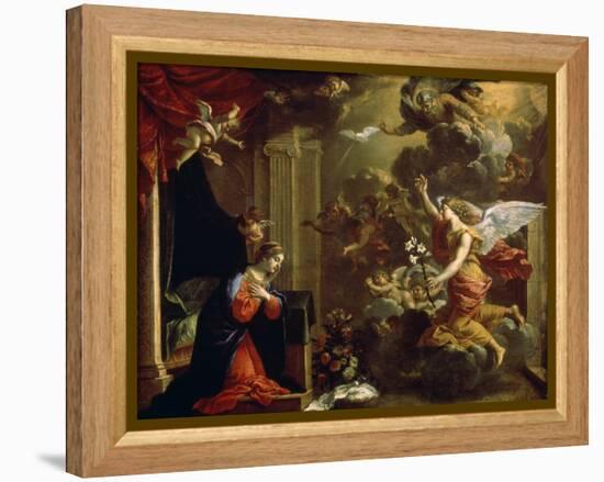 The Annunciation, 17th Century-Eustache Le Sueur-Framed Premier Image Canvas