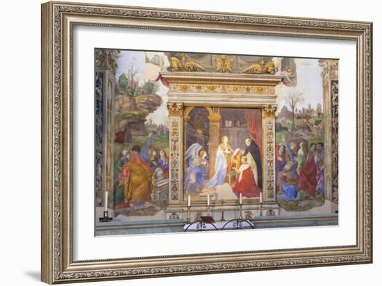 The Annunciation, Altarpiece of the Carafa Chapel, 1488-93-Filippino Lippi-Framed Giclee Print