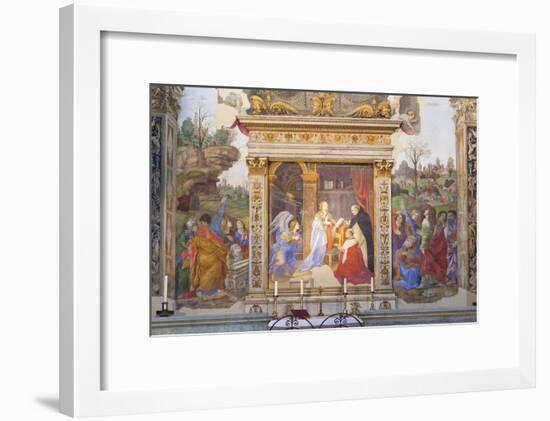 The Annunciation, Altarpiece of the Carafa Chapel, 1488-93-Filippino Lippi-Framed Giclee Print