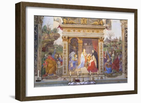 The Annunciation, Altarpiece of the Carafa Chapel, 1488-93-Filippino Lippi-Framed Giclee Print