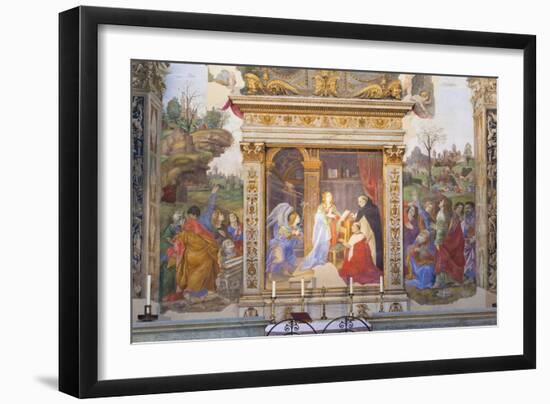 The Annunciation, Altarpiece of the Carafa Chapel, 1488-93-Filippino Lippi-Framed Giclee Print