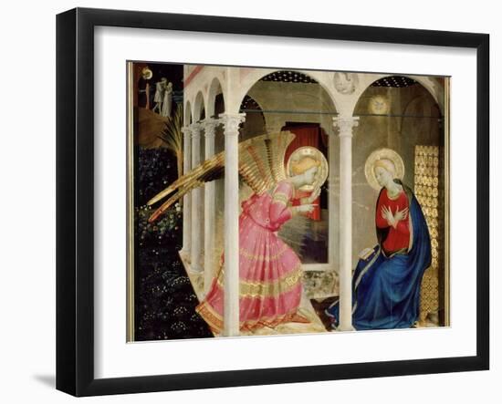 The Annunciation Altarpiece with Predella with Life and Death of Virgin Mary-Fra Angelico-Framed Giclee Print