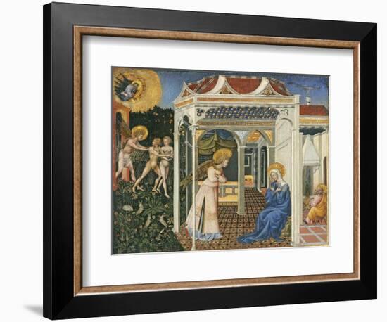 The Annunciation and Expulsion from Paradise, C. 1435-Giovanni di Paolo di Grazia-Framed Giclee Print