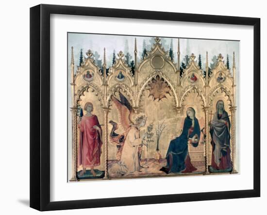 'The Annunciation and Two Saints', 1333. Artist: Simone Martini-Simone Martini-Framed Giclee Print