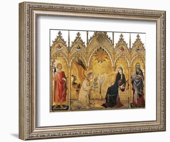 The Annunciation and Two Saints (Annunciazione E Due Santi)-Simone Martini-Framed Art Print