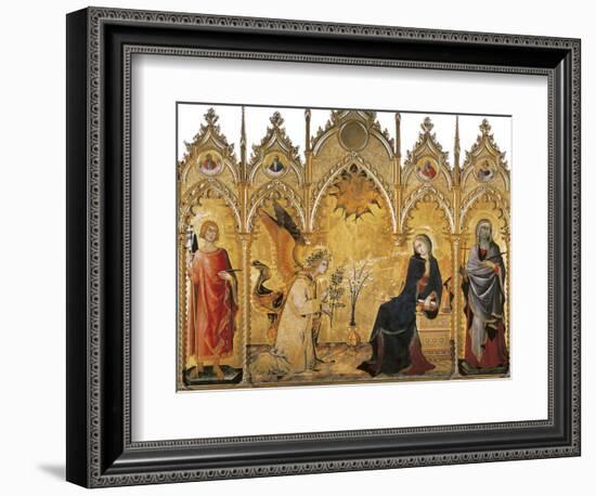 The Annunciation and Two Saints (Annunciazione E Due Santi)-Simone Martini-Framed Art Print