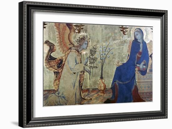 The Annunciation and Two Saints, (Detail), 1333-Simone Martini-Framed Giclee Print