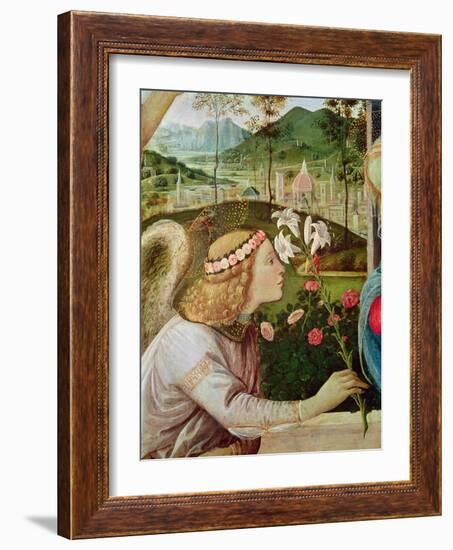 The Annunciation between Saint John the Baptist and Saint Andrew Carrying His Cross (Detail of the-Filippino Lippi-Framed Giclee Print