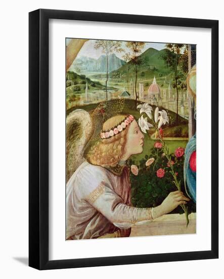 The Annunciation between Saint John the Baptist and Saint Andrew Carrying His Cross (Detail of the-Filippino Lippi-Framed Giclee Print