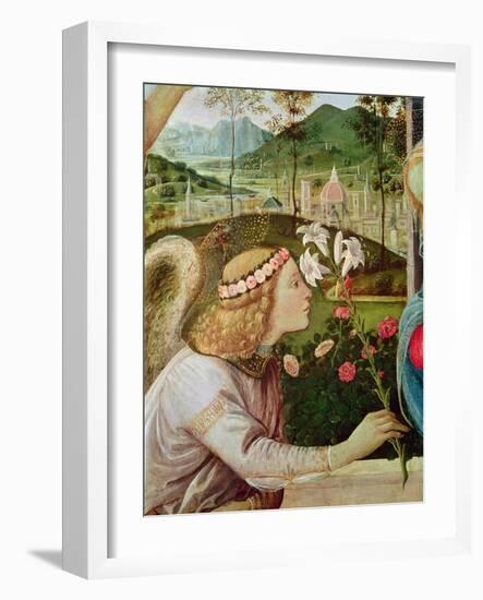 The Annunciation between Saint John the Baptist and Saint Andrew Carrying His Cross (Detail of the-Filippino Lippi-Framed Giclee Print