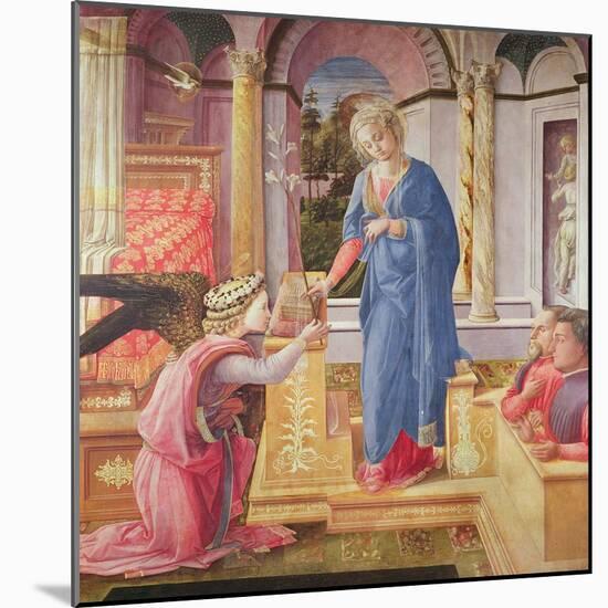 The Annunciation, C.1440-5 (Oil on Panel)-Fra Filippo Lippi-Mounted Giclee Print
