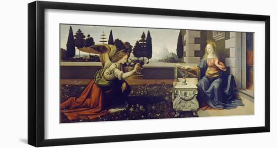 The Annunciation, ca. 1472-Leonardo Da Vinci-Framed Art Print